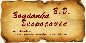Bogdanka Despotović vizit kartica